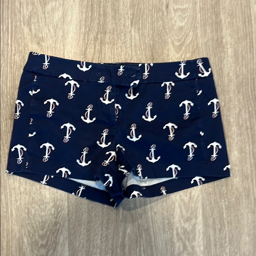 Navy Anchor Print Shorts